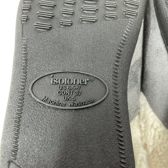 Isotoner Microsuede Heidi Hoodback Comfort Slippers Ash Gray Size S 6.5 to 7 NWT - Picture 9 of 11